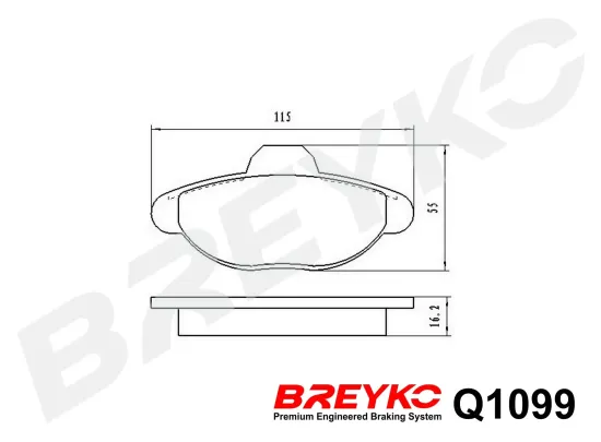 Bremsbelagsatz, Scheibenbremse Vorderachse DAVID VASCO Q1099 Bild Bremsbelagsatz, Scheibenbremse Vorderachse DAVID VASCO Q1099