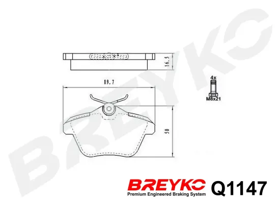 Bremsbelagsatz, Scheibenbremse Hinterachse DAVID VASCO Q1147 Bild Bremsbelagsatz, Scheibenbremse Hinterachse DAVID VASCO Q1147
