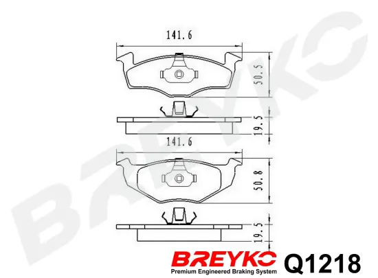 Bremsbelagsatz, Scheibenbremse Vorderachse DAVID VASCO Q1218 Bild Bremsbelagsatz, Scheibenbremse Vorderachse DAVID VASCO Q1218