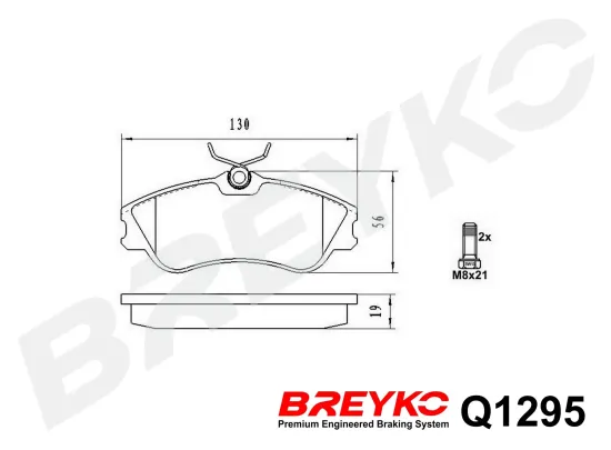 Bremsbelagsatz, Scheibenbremse Vorderachse DAVID VASCO Q1295 Bild Bremsbelagsatz, Scheibenbremse Vorderachse DAVID VASCO Q1295