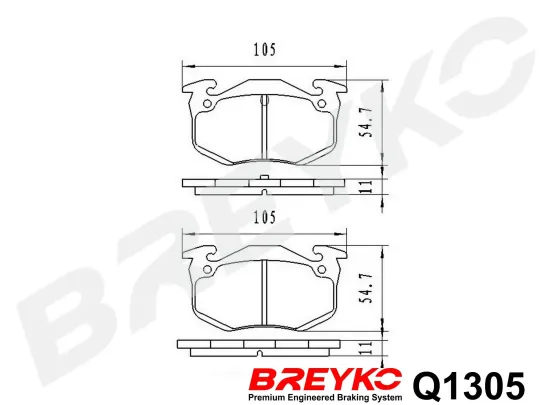 Bremsbelagsatz, Scheibenbremse Hinterachse DAVID VASCO Q1305 Bild Bremsbelagsatz, Scheibenbremse Hinterachse DAVID VASCO Q1305