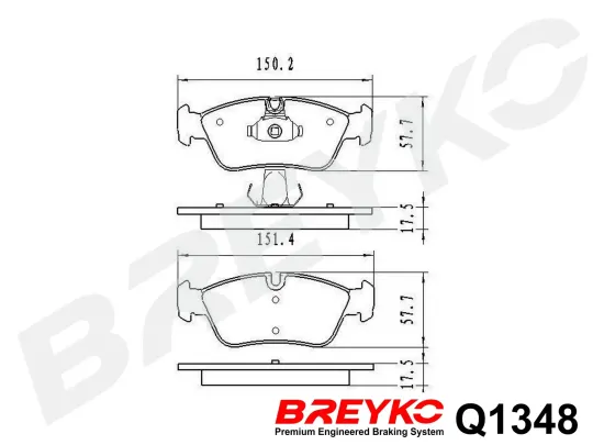 Bremsbelagsatz, Scheibenbremse Vorderachse DAVID VASCO Q1348 Bild Bremsbelagsatz, Scheibenbremse Vorderachse DAVID VASCO Q1348