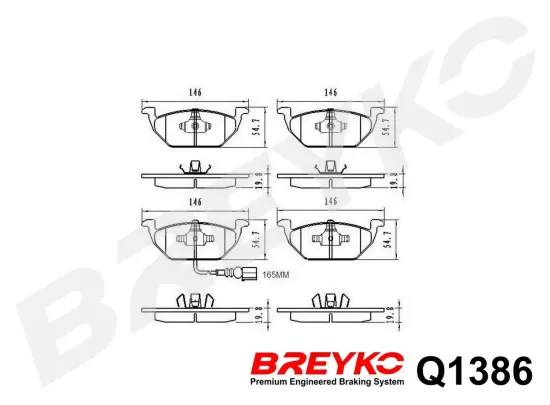 Bremsbelagsatz, Scheibenbremse Vorderachse DAVID VASCO Q1386 Bild Bremsbelagsatz, Scheibenbremse Vorderachse DAVID VASCO Q1386