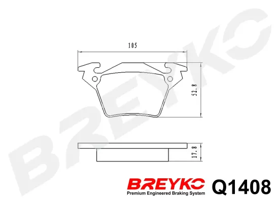 Bremsbelagsatz, Scheibenbremse Hinterachse DAVID VASCO Q1408 Bild Bremsbelagsatz, Scheibenbremse Hinterachse DAVID VASCO Q1408