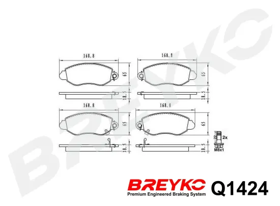 Bremsbelagsatz, Scheibenbremse Vorderachse DAVID VASCO Q1424 Bild Bremsbelagsatz, Scheibenbremse Vorderachse DAVID VASCO Q1424