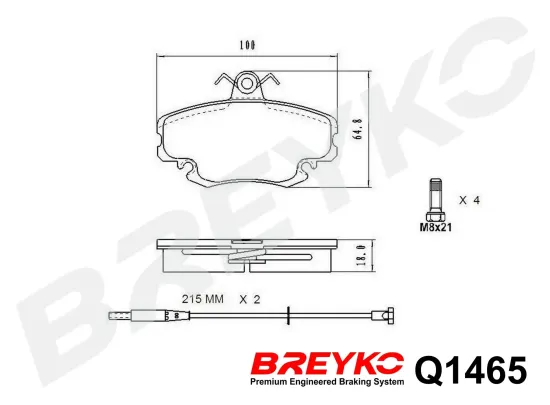 Bremsbelagsatz, Scheibenbremse Vorderachse DAVID VASCO Q1465 Bild Bremsbelagsatz, Scheibenbremse Vorderachse DAVID VASCO Q1465