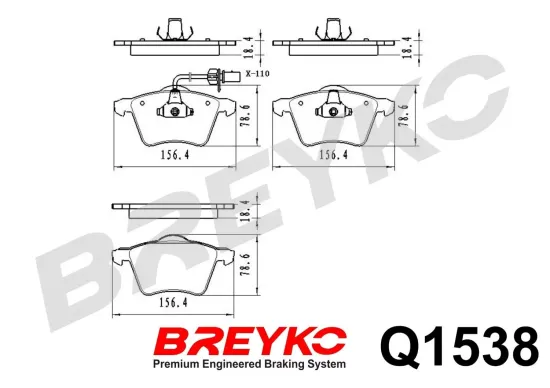 Bremsbelagsatz, Scheibenbremse Vorderachse DAVID VASCO Q1538 Bild Bremsbelagsatz, Scheibenbremse Vorderachse DAVID VASCO Q1538