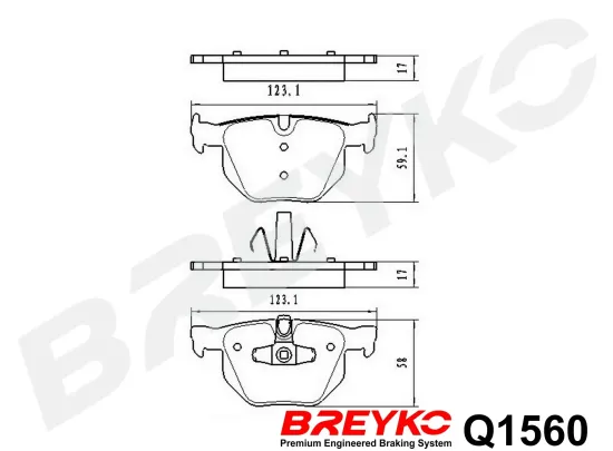Bremsbelagsatz, Scheibenbremse Hinterachse DAVID VASCO Q1560 Bild Bremsbelagsatz, Scheibenbremse Hinterachse DAVID VASCO Q1560
