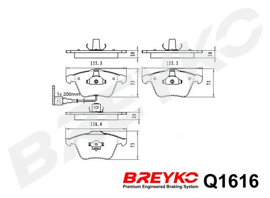 Bremsbelagsatz, Scheibenbremse Vorderachse DAVID VASCO Q1616 Bild Bremsbelagsatz, Scheibenbremse Vorderachse DAVID VASCO Q1616