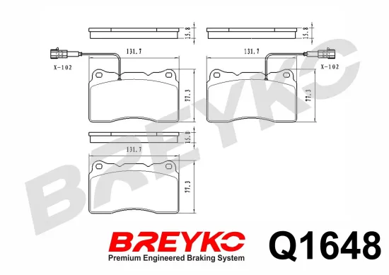 Bremsbelagsatz, Scheibenbremse Vorderachse DAVID VASCO Q1648 Bild Bremsbelagsatz, Scheibenbremse Vorderachse DAVID VASCO Q1648