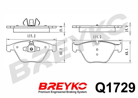 Bremsbelagsatz, Scheibenbremse Vorderachse DAVID VASCO Q1729 Bild Bremsbelagsatz, Scheibenbremse Vorderachse DAVID VASCO Q1729