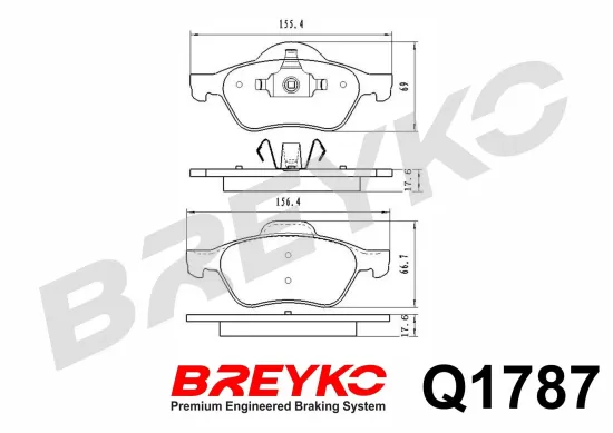 Bremsbelagsatz, Scheibenbremse Vorderachse DAVID VASCO Q1787 Bild Bremsbelagsatz, Scheibenbremse Vorderachse DAVID VASCO Q1787