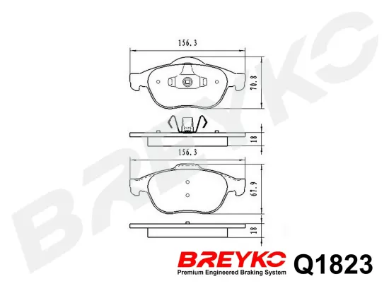 Bremsbelagsatz, Scheibenbremse Vorderachse DAVID VASCO Q1823 Bild Bremsbelagsatz, Scheibenbremse Vorderachse DAVID VASCO Q1823