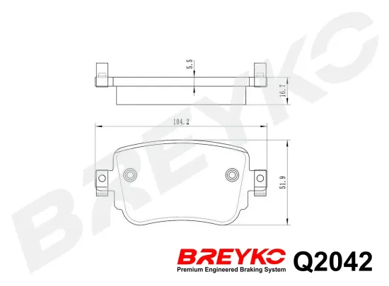 Bremsbelagsatz, Scheibenbremse Hinterachse DAVID VASCO Q2042 Bild Bremsbelagsatz, Scheibenbremse Hinterachse DAVID VASCO Q2042
