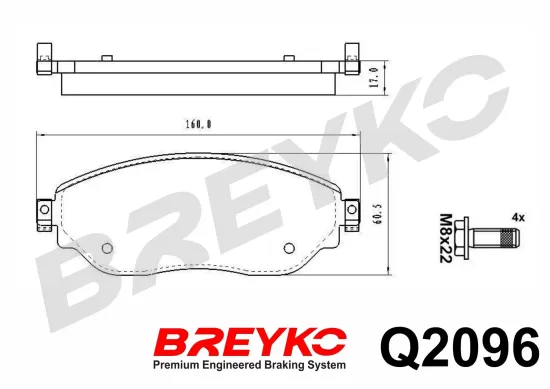 Bremsbelagsatz, Scheibenbremse Vorderachse DAVID VASCO Q2096 Bild Bremsbelagsatz, Scheibenbremse Vorderachse DAVID VASCO Q2096