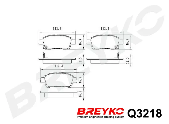 Bremsbelagsatz, Scheibenbremse Vorderachse DAVID VASCO Q3218 Bild Bremsbelagsatz, Scheibenbremse Vorderachse DAVID VASCO Q3218