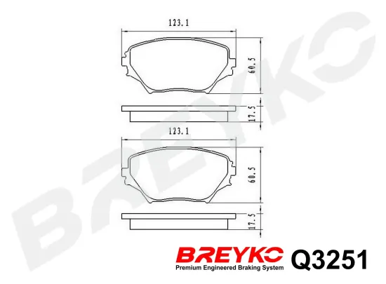 Bremsbelagsatz, Scheibenbremse Vorderachse DAVID VASCO Q3251 Bild Bremsbelagsatz, Scheibenbremse Vorderachse DAVID VASCO Q3251