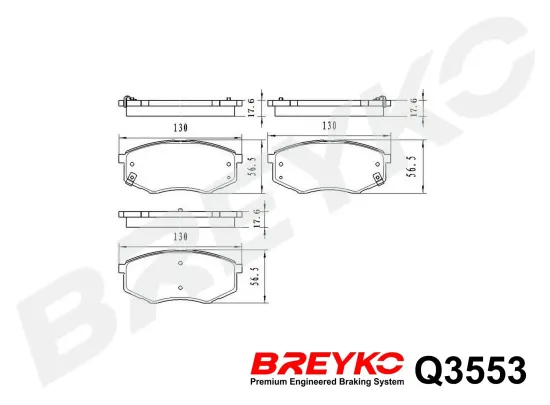 Bremsbelagsatz, Scheibenbremse Vorderachse DAVID VASCO Q3553 Bild Bremsbelagsatz, Scheibenbremse Vorderachse DAVID VASCO Q3553