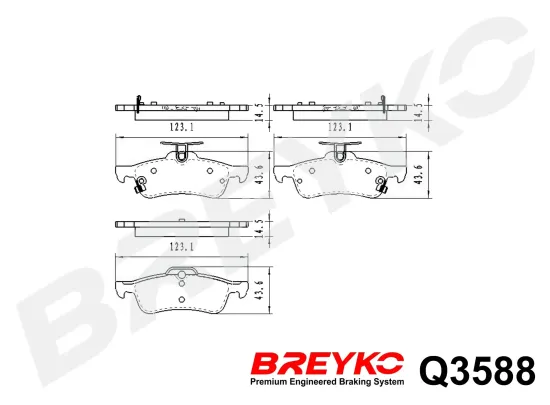 Bremsbelagsatz, Scheibenbremse Hinterachse DAVID VASCO Q3588 Bild Bremsbelagsatz, Scheibenbremse Hinterachse DAVID VASCO Q3588