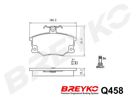 Bremsbelagsatz, Scheibenbremse Vorderachse DAVID VASCO Q458 Bild Bremsbelagsatz, Scheibenbremse Vorderachse DAVID VASCO Q458