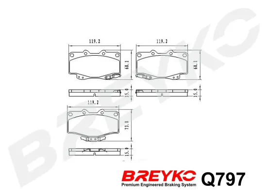 Bremsbelagsatz, Scheibenbremse Vorderachse DAVID VASCO Q797 Bild Bremsbelagsatz, Scheibenbremse Vorderachse DAVID VASCO Q797
