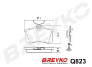 Bremsbelagsatz, Scheibenbremse Hinterachse DAVID VASCO Q823