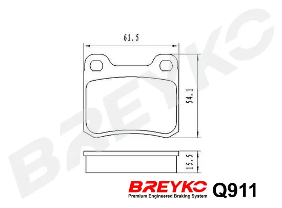 Bremsbelagsatz, Scheibenbremse Hinterachse DAVID VASCO Q911 Bild Bremsbelagsatz, Scheibenbremse Hinterachse DAVID VASCO Q911