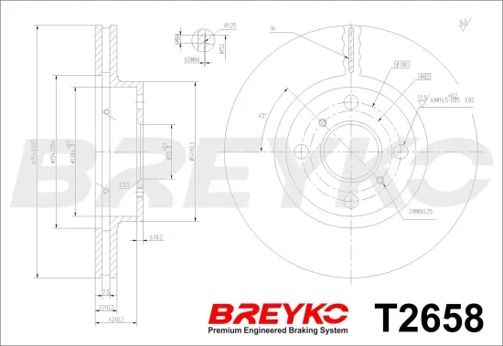 Bremsscheibe Vorderachse DAVID VASCO T2658 Bild Bremsscheibe Vorderachse DAVID VASCO T2658