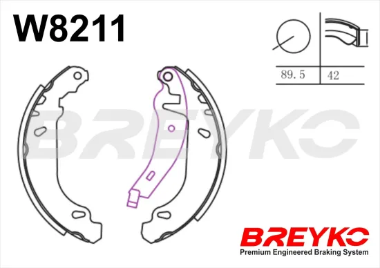 Bremsbackensatz Hinterachse DAVID VASCO W8211 Bild Bremsbackensatz Hinterachse DAVID VASCO W8211