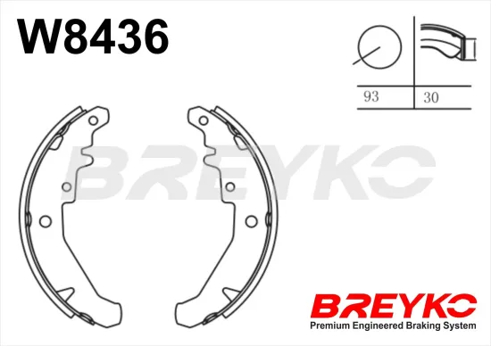 Bremsbackensatz Hinterachse DAVID VASCO W8436 Bild Bremsbackensatz Hinterachse DAVID VASCO W8436