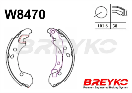 Bremsbackensatz Hinterachse DAVID VASCO W8470 Bild Bremsbackensatz Hinterachse DAVID VASCO W8470
