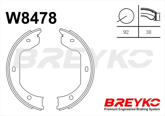 Bremsbackensatz Hinterachse DAVID VASCO W8478 Bild Bremsbackensatz Hinterachse DAVID VASCO W8478
