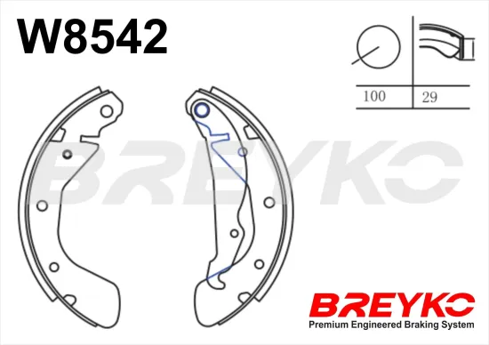 Bremsbackensatz Hinterachse DAVID VASCO W8542 Bild Bremsbackensatz Hinterachse DAVID VASCO W8542