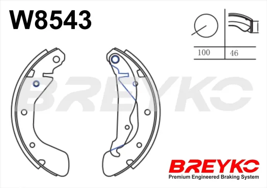 Bremsbackensatz Hinterachse DAVID VASCO W8543 Bild Bremsbackensatz Hinterachse DAVID VASCO W8543
