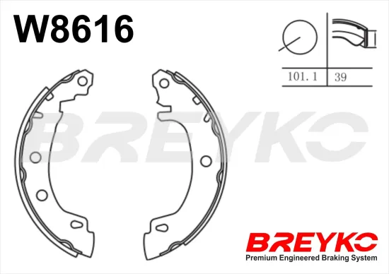 Bremsbackensatz Hinterachse DAVID VASCO W8616 Bild Bremsbackensatz Hinterachse DAVID VASCO W8616