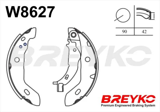 Bremsbackensatz Hinterachse DAVID VASCO W8627 Bild Bremsbackensatz Hinterachse DAVID VASCO W8627