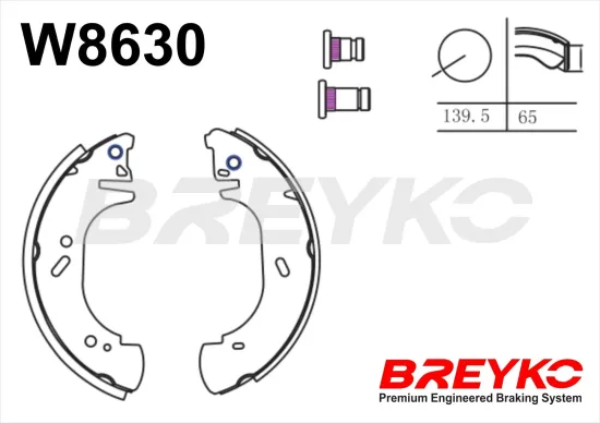 Bremsbackensatz Hinterachse DAVID VASCO W8630 Bild Bremsbackensatz Hinterachse DAVID VASCO W8630