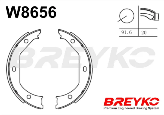 Bremsbackensatz Hinterachse DAVID VASCO W8656 Bild Bremsbackensatz Hinterachse DAVID VASCO W8656