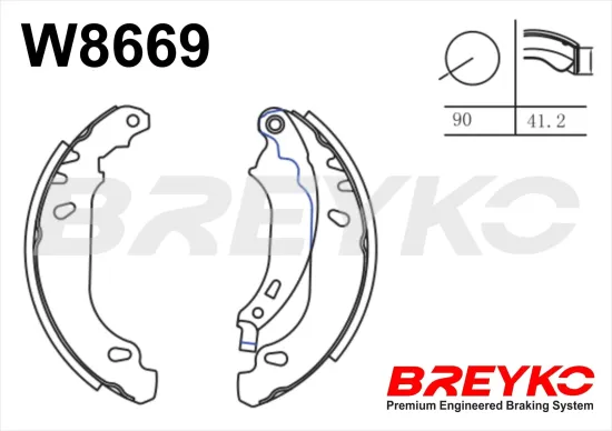 Bremsbackensatz Hinterachse DAVID VASCO W8669 Bild Bremsbackensatz Hinterachse DAVID VASCO W8669