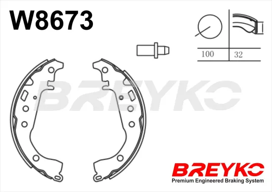 Bremsbackensatz Hinterachse DAVID VASCO W8673 Bild Bremsbackensatz Hinterachse DAVID VASCO W8673