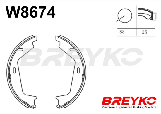 Bremsbackensatz Hinterachse DAVID VASCO W8674 Bild Bremsbackensatz Hinterachse DAVID VASCO W8674