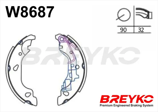 Bremsbackensatz Hinterachse DAVID VASCO W8687 Bild Bremsbackensatz Hinterachse DAVID VASCO W8687