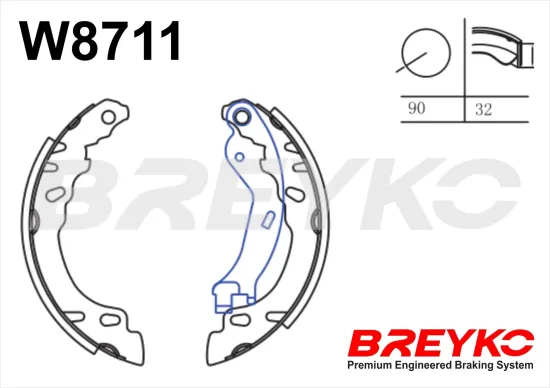 Bremsbackensatz Hinterachse DAVID VASCO W8711 Bild Bremsbackensatz Hinterachse DAVID VASCO W8711