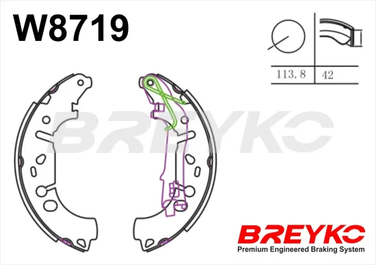 Bremsbackensatz Hinterachse DAVID VASCO W8719 Bild Bremsbackensatz Hinterachse DAVID VASCO W8719