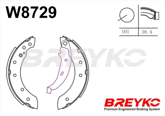 Bremsbackensatz Hinterachse DAVID VASCO W8729 Bild Bremsbackensatz Hinterachse DAVID VASCO W8729
