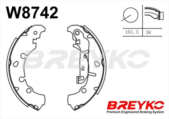Bremsbackensatz Hinterachse DAVID VASCO W8742 Bild Bremsbackensatz Hinterachse DAVID VASCO W8742