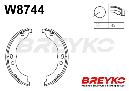Bremsbackensatz Hinterachse DAVID VASCO W8744 Bild Bremsbackensatz Hinterachse DAVID VASCO W8744