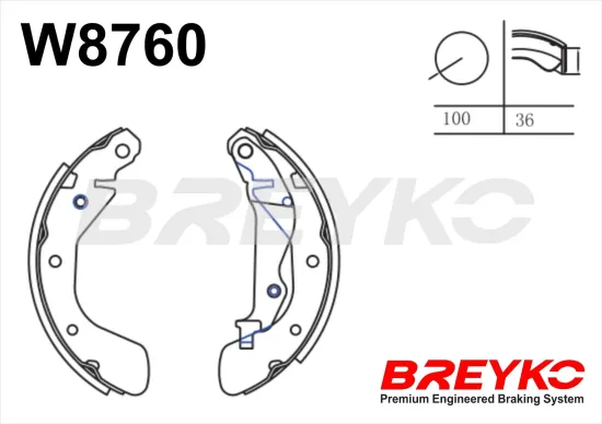 Bremsbackensatz Hinterachse DAVID VASCO W8760 Bild Bremsbackensatz Hinterachse DAVID VASCO W8760