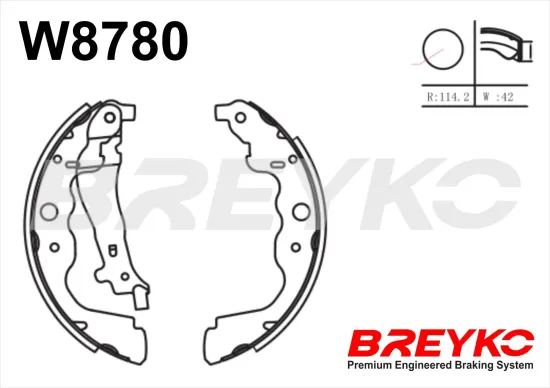 Bremsbackensatz Hinterachse DAVID VASCO W8780 Bild Bremsbackensatz Hinterachse DAVID VASCO W8780