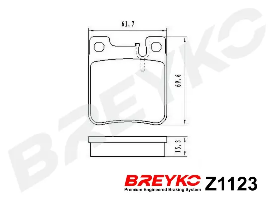 Bremsbelagsatz, Scheibenbremse Hinterachse DAVID VASCO Z1123 Bild Bremsbelagsatz, Scheibenbremse Hinterachse DAVID VASCO Z1123